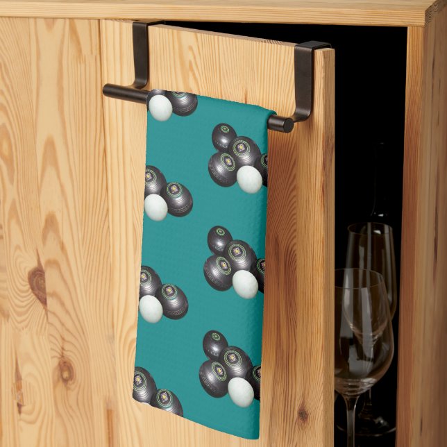 Pelouse turquoise, serviette de toilette (Pliage en tiers)