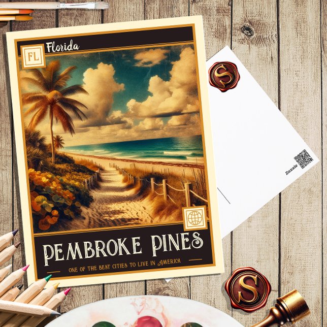 Pembroke Pines, Floride | Carte postale ancienne (Créateur téléchargé)
