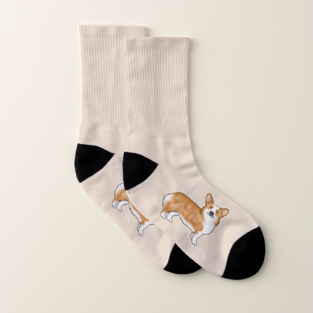 Pembroke Rouge Et Blanc Corgi Gallois Chien Carica (Paire)