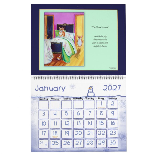 Pembroke Welsh Corgi Calendrier Le Meilleur Côté C (Jan 2027)
