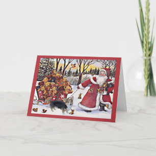 Pembroke Welsh Corgi Carte de Noël Père Noël Bears