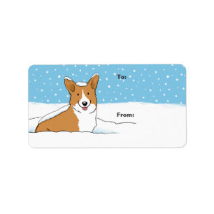 Pembroke Welsh Corgi Noël Étiquettes cadeaux