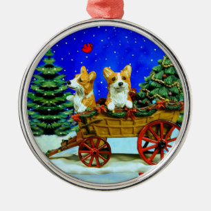 Pembroke Welsh Corgi Ornement Round Premium