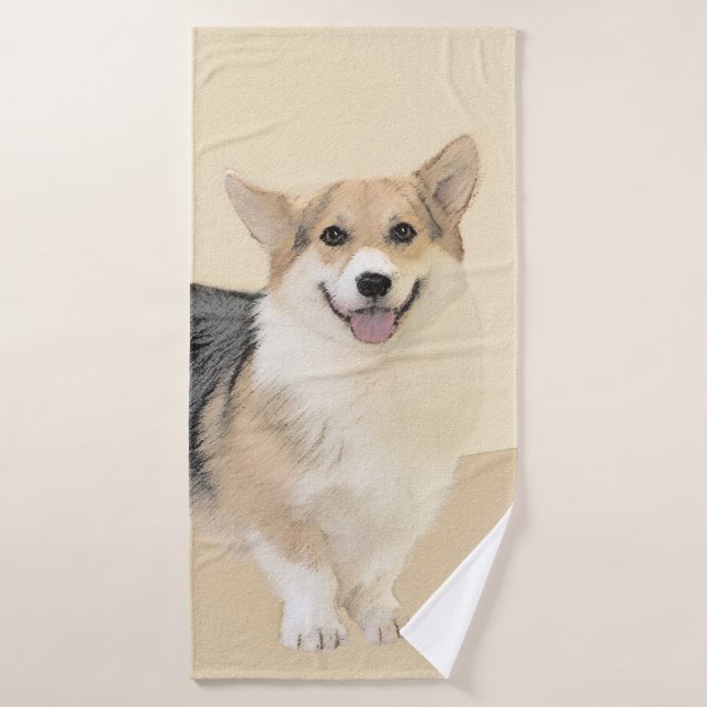 Pembroke Welsh Corgi Peinture - Chien d'art origin (Serviette de bain)