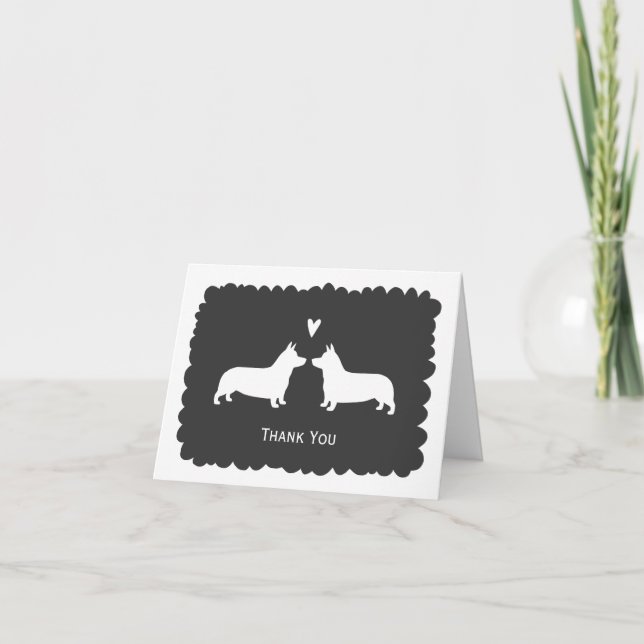 Pembroke Welsh Corgis Merci Mariage (Devant)