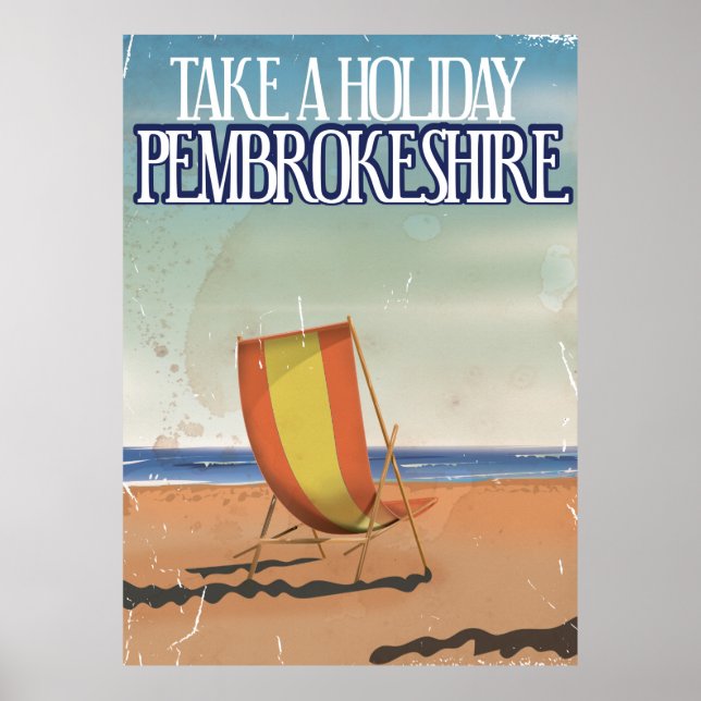 Pembrokeshire, Royaume-Uni Affiche de voyage vinta (Devant)