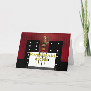 Penblwydd Hapus, carte de bilingue de joyeux