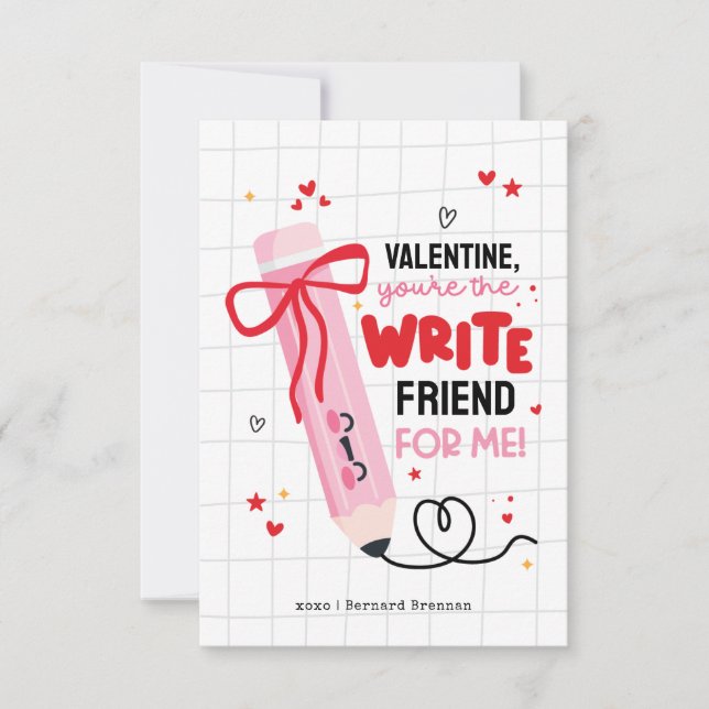 Pencil Valentine Vous êtes la carte d’ami WRITE (Devant)