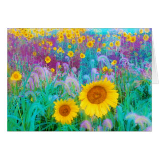 Pendant le matin, carte de tournesol