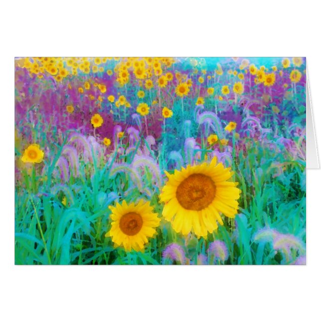 Pendant le matin, carte de tournesol (Devant horizontal)