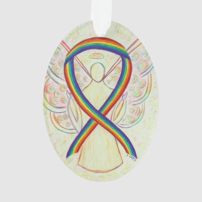 Pendentif Ange Ornement Ruban de Sensibilisation A (dos)