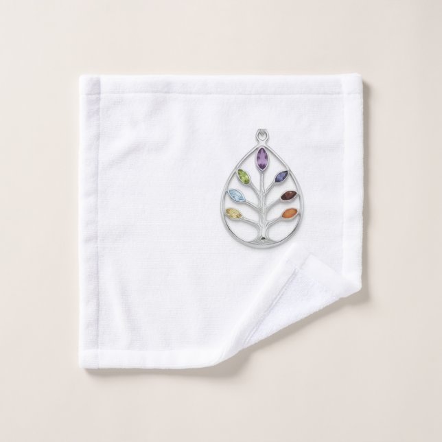 Pendentif d'arbre en pierre précieuse colorée Serv (Gant de toilette)