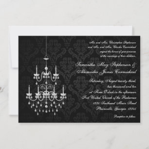 Pendentif noir lustre lumière mariage Invitations