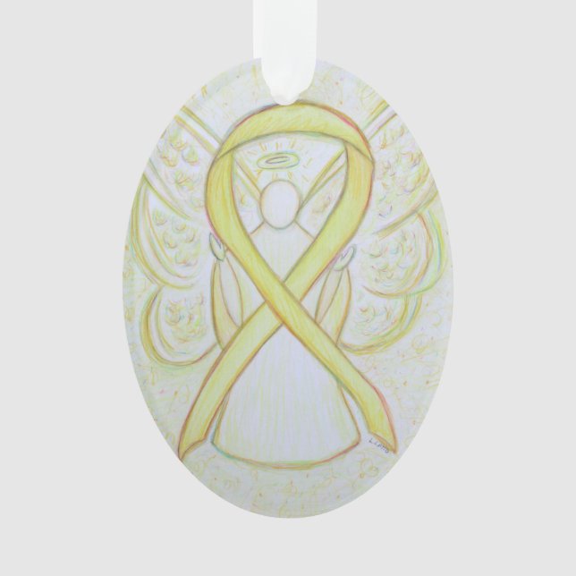 Pendentif ornemental du ruban de sensibilisation j (devant)