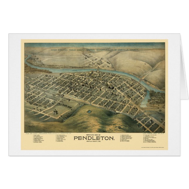 Pendleton, OU carte panoramique - 1890's (Devant horizontal)