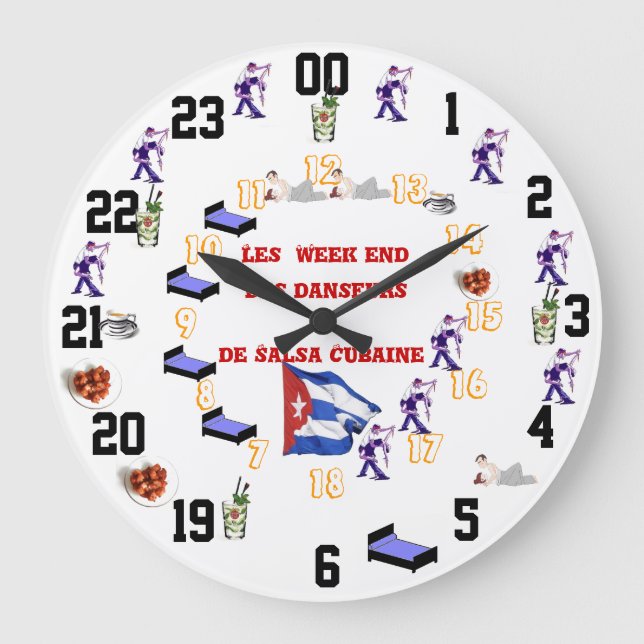 Pendule Humoristique des week end salsa (Recto)