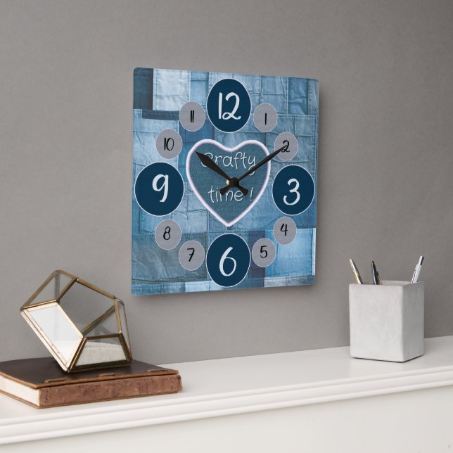 pendule murale Denim pour les amateurs de couture (Bureau)