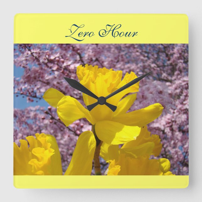 Pendules murales Zero Hour Jonquilles Jaunes Print (Recto)