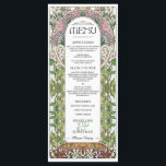 PENELOPE 01 A - Menu Mariage 1<br><div class="desc">Menu Mariage Art Nouveau - Long Tall. Menu Floral coloré. Détail de qualité. Partie de la collection Mariage PENELOPE 01 A.</div>