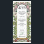 PENELOPE 01 A - Menu Mariage 1<br><div class="desc">Menu Mariage Art Nouveau - Long Tall. Menu Floral coloré. Détail de qualité. Partie de la collection Mariage PENELOPE 01 A.</div>