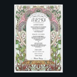 PENELOPE 01 A - Menu Mariage 2<br><div class="desc">Menu Mariage Art Nouveau - Moyen. Menu Floral coloré. Détail de qualité. Partie de la collection Mariage PENELOPE 01 A.</div>