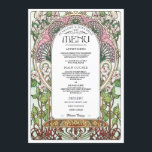 PENELOPE 01 A - Menu Mariage 2<br><div class="desc">Menu Mariage Art Nouveau - Moyen. Menu Floral coloré. Détail de qualité. Partie de la collection Mariage PENELOPE 01 A.</div>