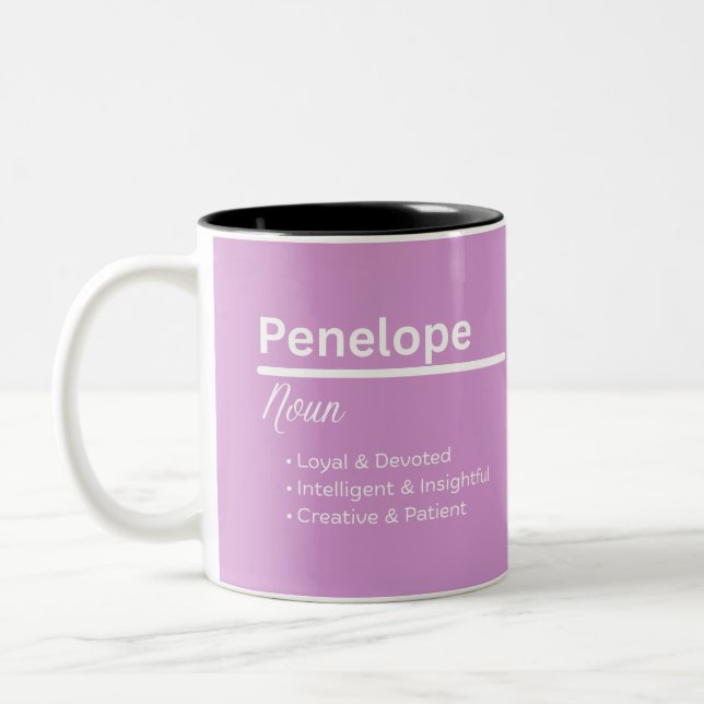 Penelope Girl Name Definition Mug | Personalized (Gauche)