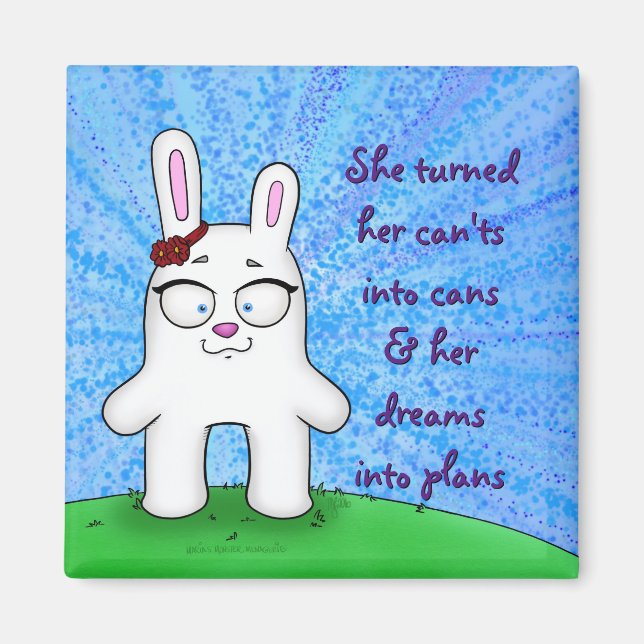 Penelope le lapin, aimant avec citation (Devant)