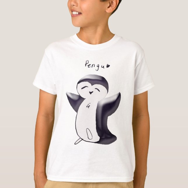 Pengu Happy Penguin(Noir) T-shirt enfant (Devant)