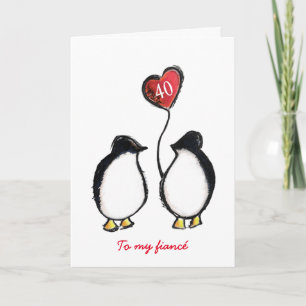 Penguin 40e anniversaire ou toute carte de fiancé 