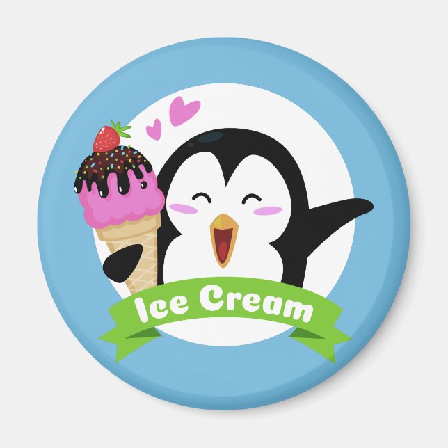 Penguin à la crème glacée magnets (Devant)