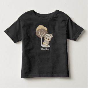 Penguin Boho d'hiver avec le nom Toddler T-shirt