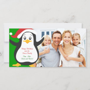Penguin de Noël Carte photo de famille
