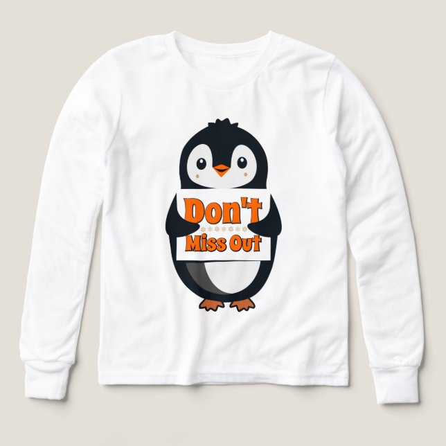 Penguin Don't Miss Out Throw Pillow (Motif recto)