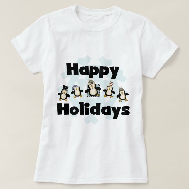 Penguin Happy Holidays Tshirts et cadeaux (Design devant)