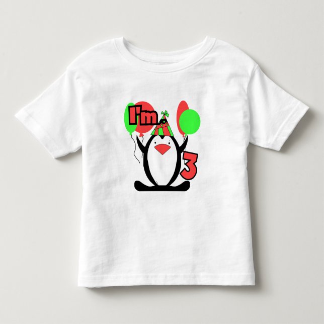 Penguin I'm 3 Anniversaire Tshirts et cadeaux (Devant)