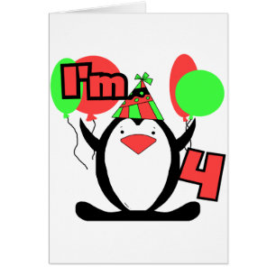 Penguin I'm 4 Anniversaire T-shirts et cadeaux