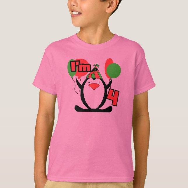 Penguin I'm 4 Tshirts et cadeaux (Devant)