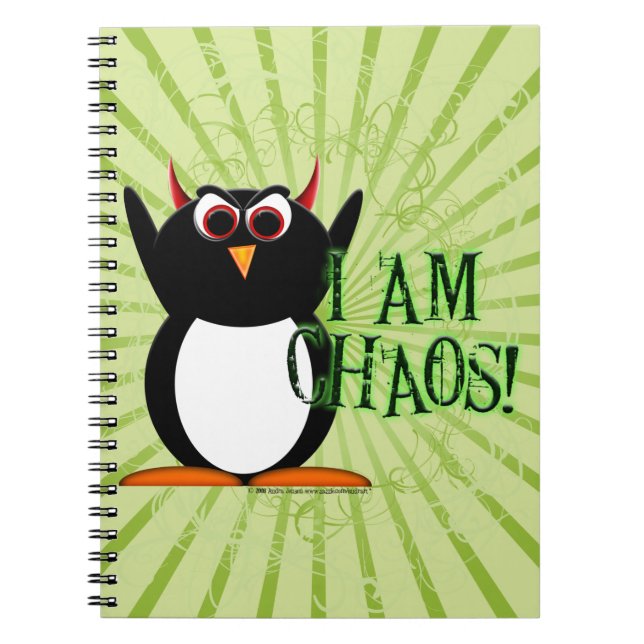 Penguin™ mauvais je suis chaos ! Carnet drôle (Devant)
