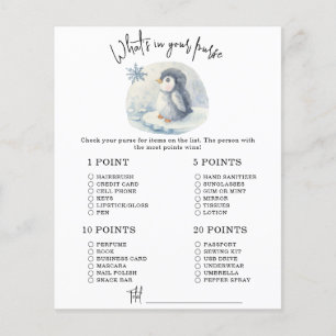 Penguin - Qu'y a-t-il dans votre sac baby shower