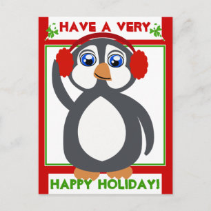 Penguin Toon Holiday ! Carte postale