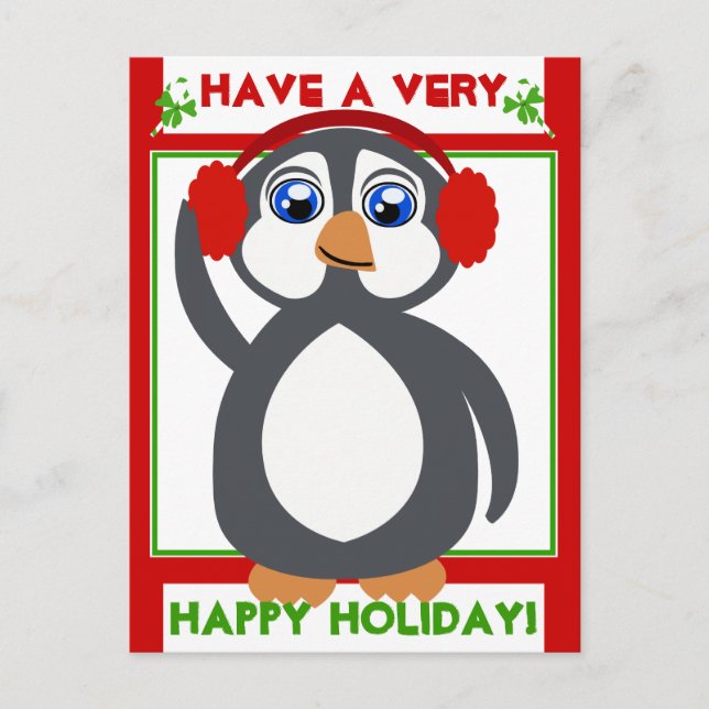 Penguin Toon Holiday ! Carte postale (Devant)