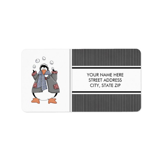 Penguins de Noël Adresse Étiquettes de messagerie (Devant)
