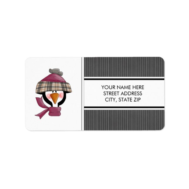 Penguins de Noël Adresse Étiquettes de messagerie (Devant)