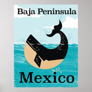 péninsule de Basse-Californie affiche de voyage au