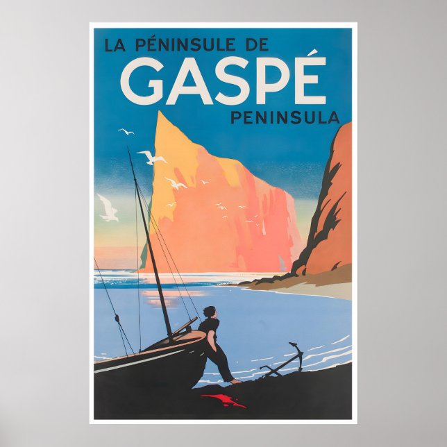 Péninsule de Gaspé Art Québec Affiche de voyage Ca (Devant)