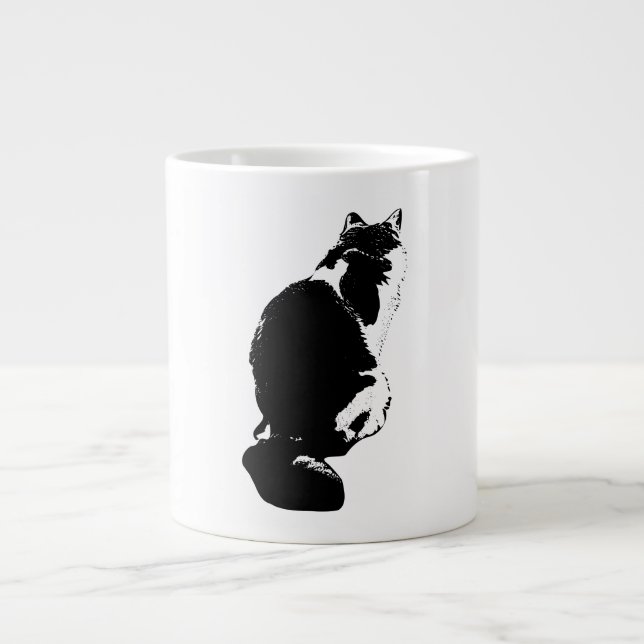 Pénitence Cat Back View Ink Art Mug (Devant)