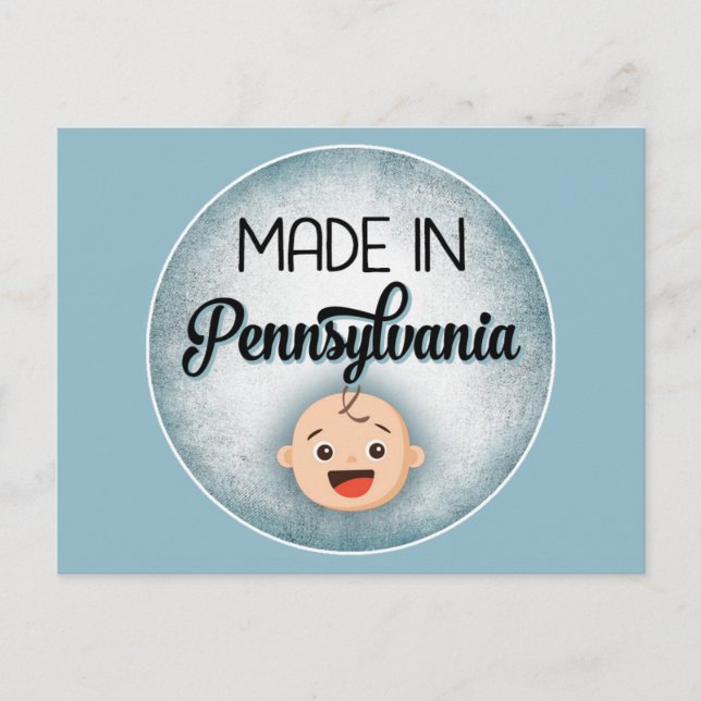 Pennsylvania Baby Funny Blue New Boy Carte postale (Devant)
