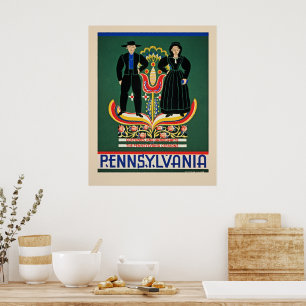 Pennsylvanie, affiche de voyage vintage,