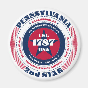 Pennsylvanie Circle Typographie Souvenir Magnet